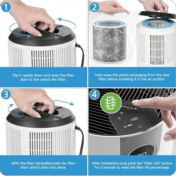 2 Pack HP102 Replacement Filter Compatible with Shark HP102 HP102PET HC452 HP132 - Picture 7 of 9